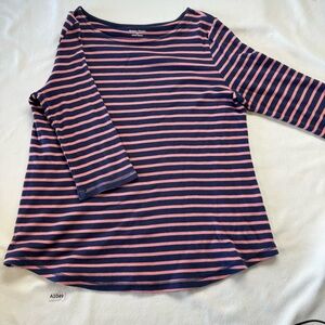 Studio Works Blue and Pink Relaxed Long Sleeve Tee